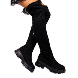 Bottines noires sur la plateforme Navy Dot W WOL12