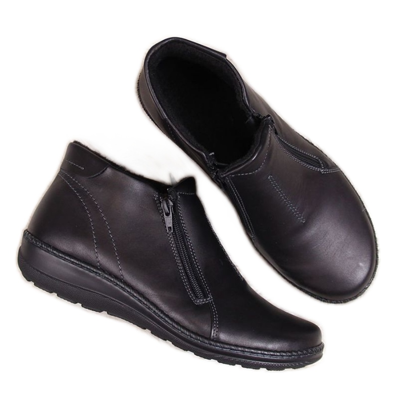 Bottes en cuir confortables Helios W 642 le noir