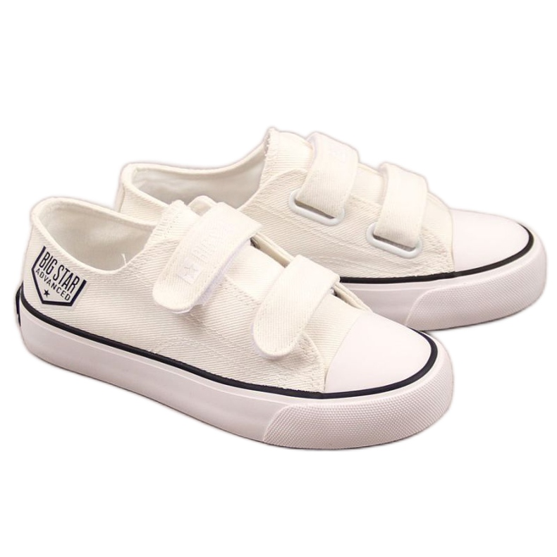 Baskets basses avec Velcro Big Star Jr. FF374061 blanc blanche