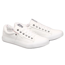 Baskets basses en cuir écologique Big Star M GG174028 blanc