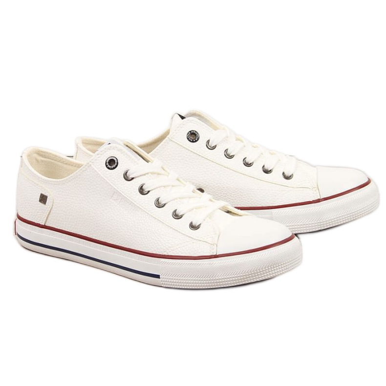 Baskets basses en cuir écologique Big Star M II174001 blanc blanche