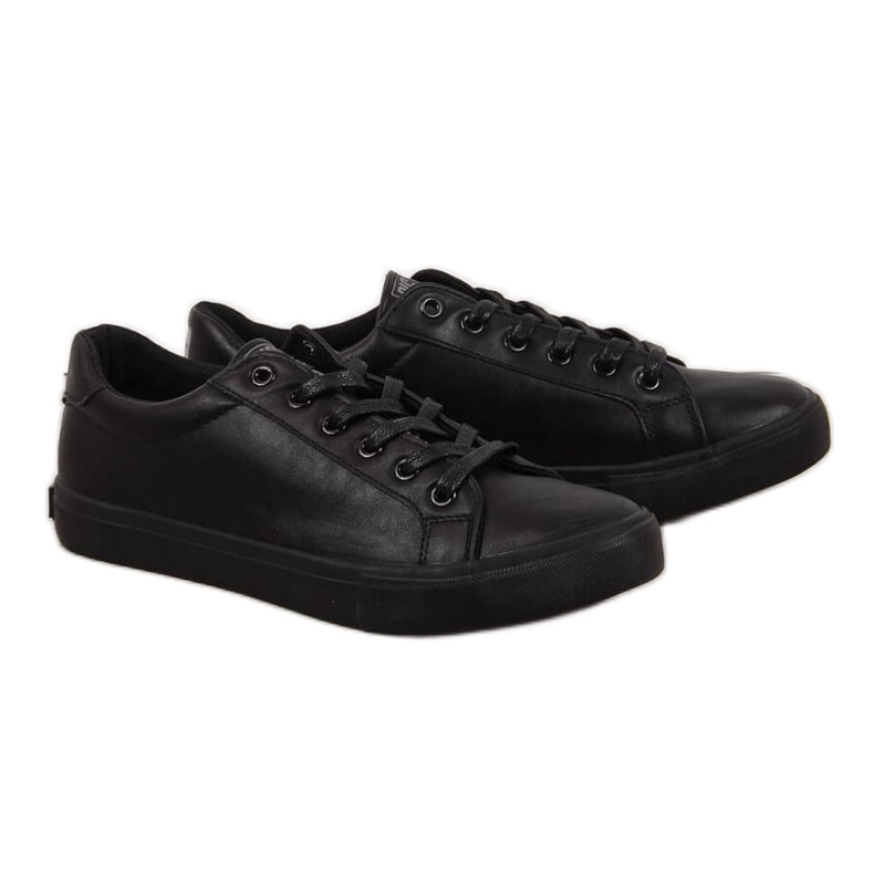 Baskets basses en cuir écologique Big Star M II174029 noires le noir