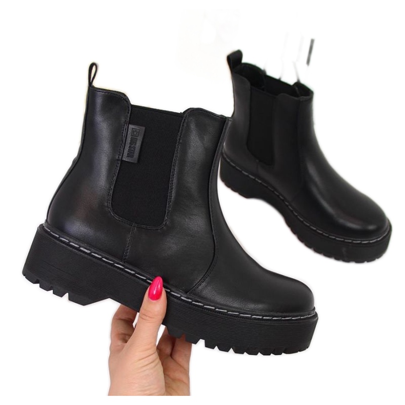 Bottines Chelsea isolées Big Star II274101, noir le noir