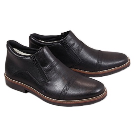 Bottes en cuir confortables M Rieker 15381-00 le noir