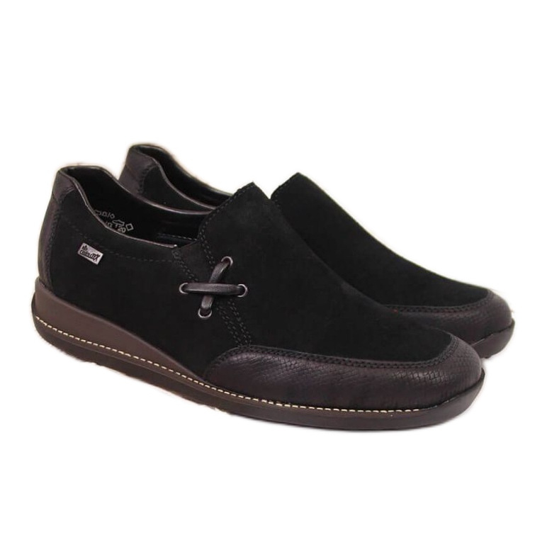 Chaussures en cuir avec un coin, noir W Rieker 44259 le noir