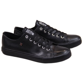 Baskets en cuir écologique Big Star M V174345 noir le noir