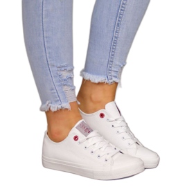 Baskets basses en cuir écologique Cross Jeans W INT1140B blanc
