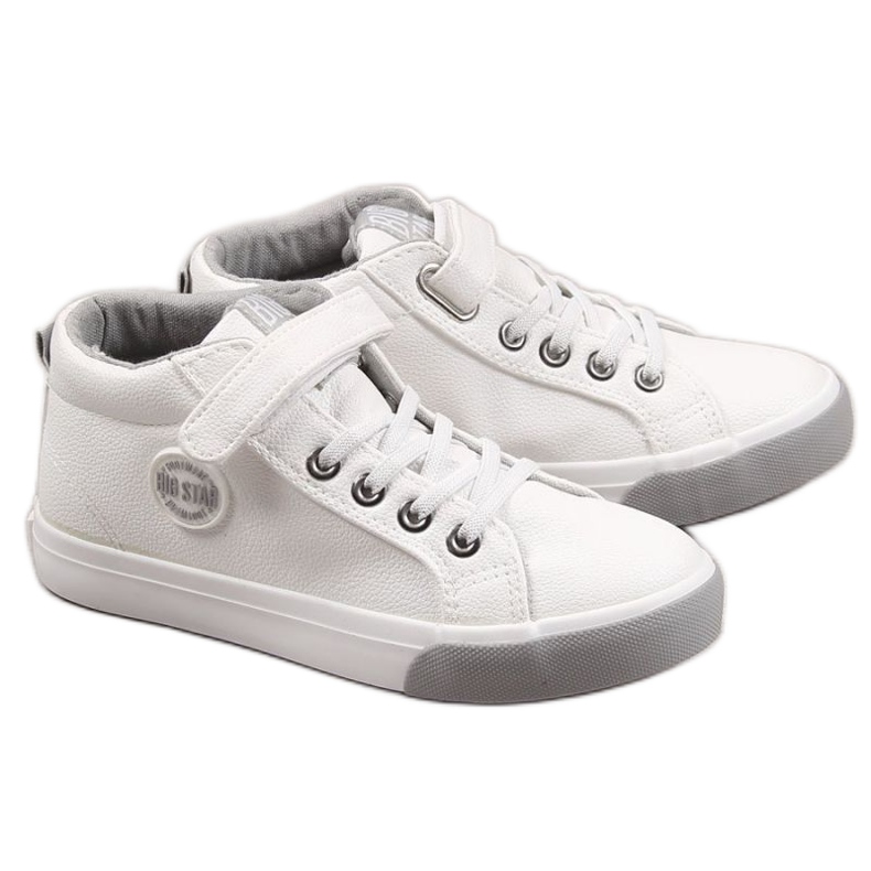 Baskets en cuir écologique Big Star W EE374002 blanches