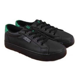 Baskets basses en cuir écologique Big Star Jr DD374147 noir blanc