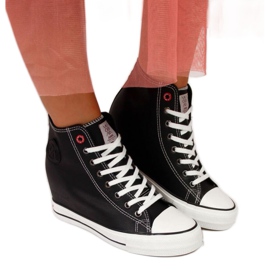 Baskets compensées Cross Jeans W II2R4025C noir blanc