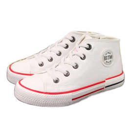 Baskets en cuir écologique Big Star Jr II374004 blanc blanche Baskets en cuir écologique Big Star Jr II374004 blanc blanche