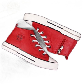 Sneakers en cuir écologique Big Star Jr II374005 rouge blanc