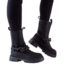 TRENDI Travailleurs noirs avec une ceinture décorative le noir TRENDI Travailleurs noirs avec une ceinture décorative le noir