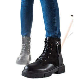 W. Potocki Bottines à lacets sur la plateforme Potocki noir