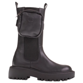 Marco Shoes Boots avec une pochette amovible sur la ceinture noir