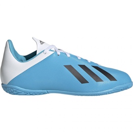 Chaussures de football adidas X 19.4 In Jr F35352 bleu et blanc multicolore Chaussures de football adidas X 19.4 In Jr F35352 bleu et blanc multicolore