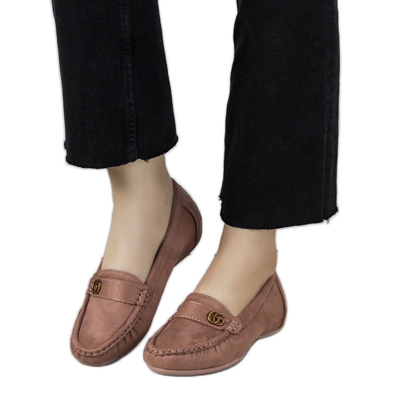 Mocassins roses sur un talon compensé Linette caché