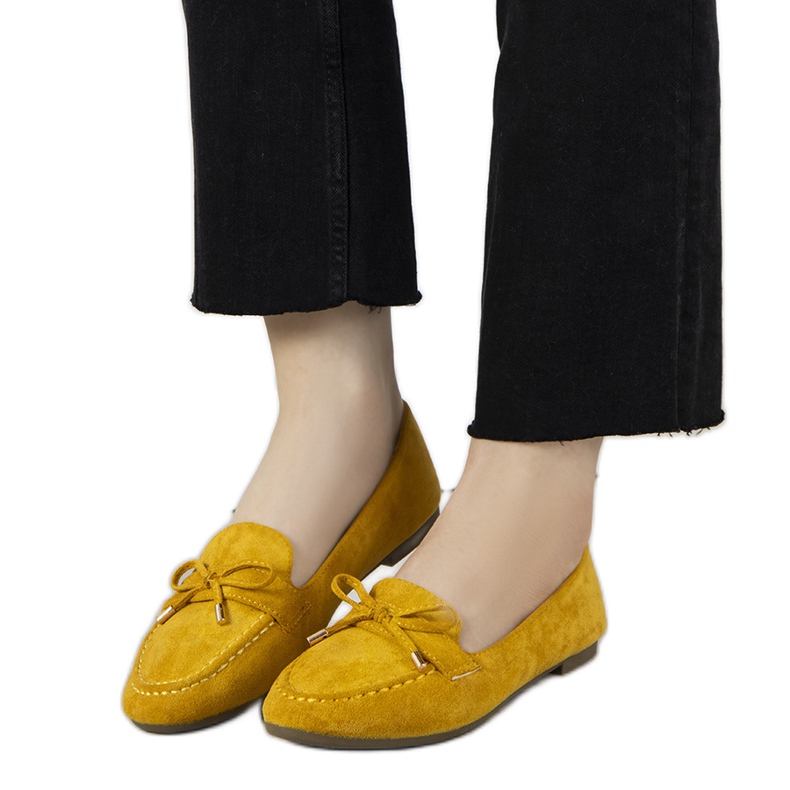 Mocassins moutarde à nœud Asselin jaune