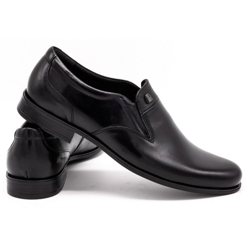 Kampol Chaussures de ville sans lacets pour hommes 343/17 noir le noir Kampol Chaussures de ville sans lacets pour hommes 343/17 noir le noir