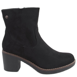 Bottines à talon en caoutchouc noir Linzi le noir
