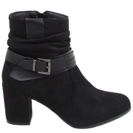 Bottines à talons en daim Terr Black noir