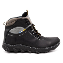 Olivier Bottes d'hiver en cuir pour hommes 150GT noir le noir