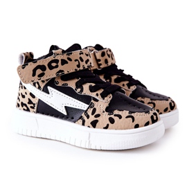 FR1 Chaussures de Sport Hautes Enfant Noir et Beige Bartnie blanc brun