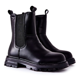 FR1 Bottes chaudes noires pour enfants Alanya