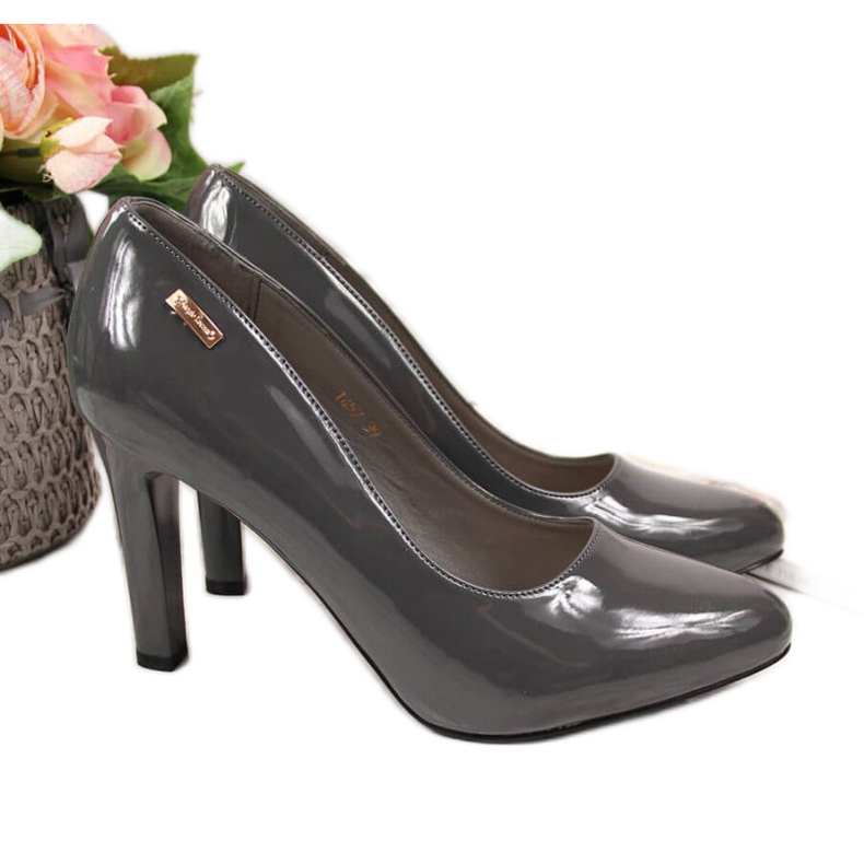 Escarpins laqués sur le poteau Sergio Leone W SK3P gris