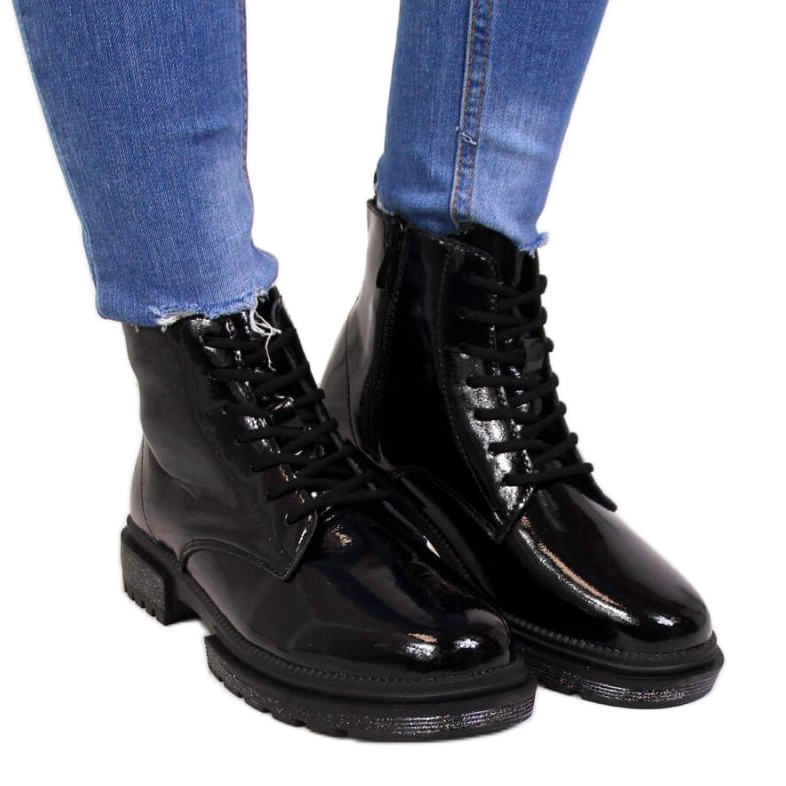 Bottines en cuir verni Filippo W PAW278B noir beige blanche le noir