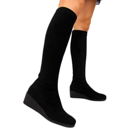 Bottes en daim noires sur le coin Filippo W PAW299