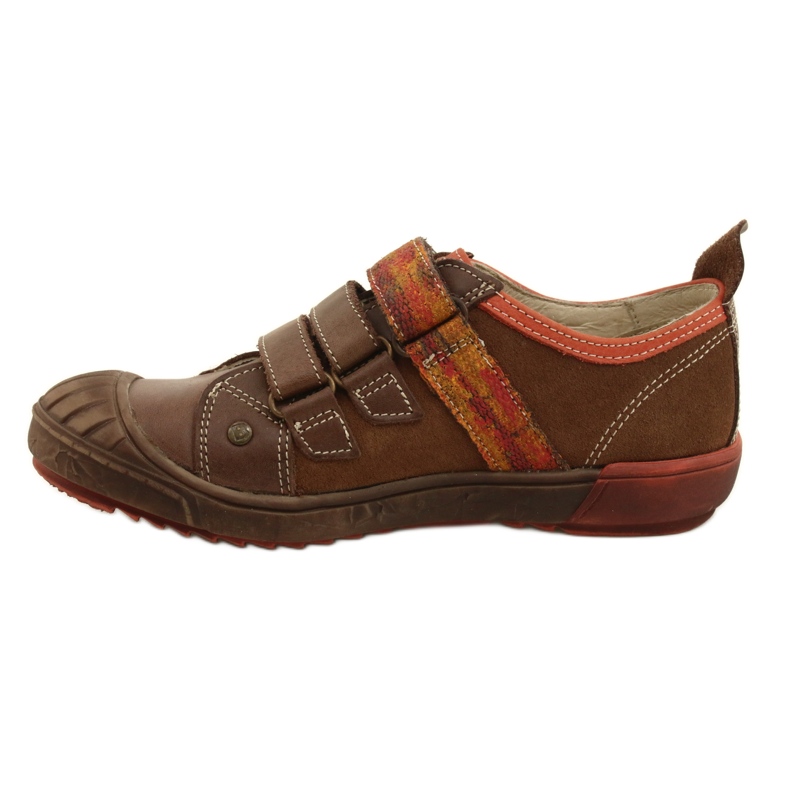 Chaussures en cuir avec velcro Bartek 28764-70Q marron brun orange