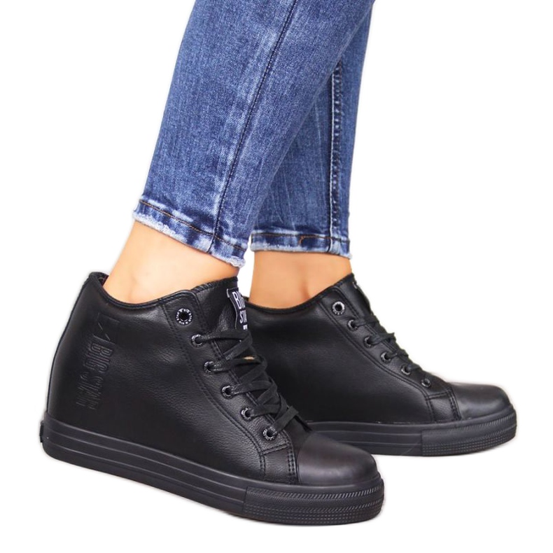 Baskets compensées noires Big Star W EE274127 le noir
