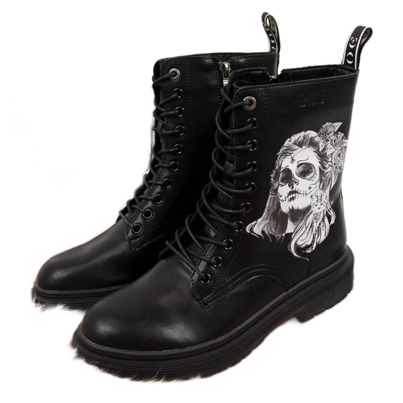 Bottes en cuir Goe W II2N4046 noir le noir