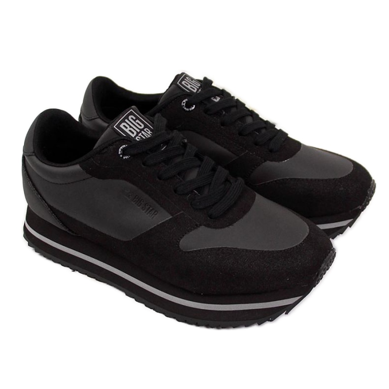 Chaussures de sport noires sur la plateforme Big Star W II274217 le noir