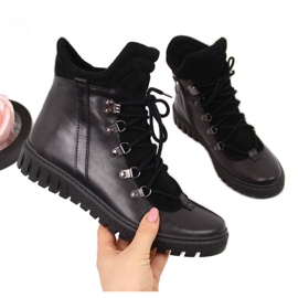 Bottes en cuir isolées Dolce Pietro W P49 noir le noir