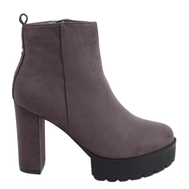 Bottines plateforme gris Rumma
