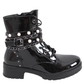 Boots laquées Anite Noir le noir
