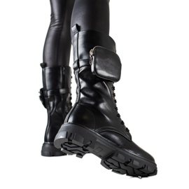 TRENDI Bottes noires sur la plate-forme