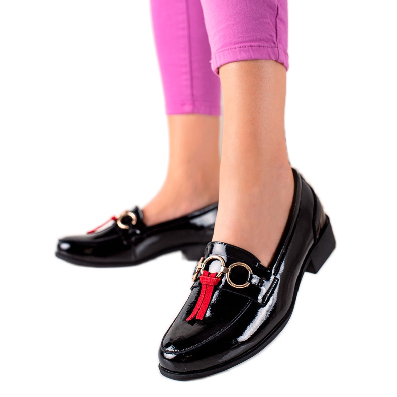 Filippo Chaussures en cuir laqué le noir