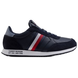 Chaussures Tommy Hilfiger Runner Lo Cuir Mix M FM0FM03736 DW5 bleu marine
