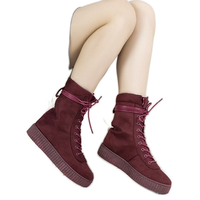 Baskets d'hiver bordeaux Soliz rouge