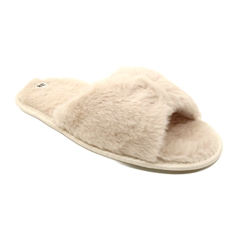 Evento Slippers pour femmes avec une fourrure douce 20pa36-3360 beige