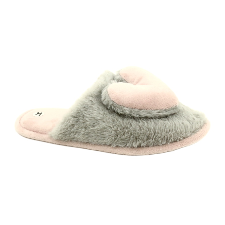 Evento Slippers de fourrure pour femmes 21pa36-4378-rose gris