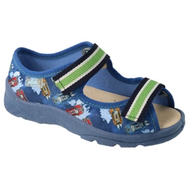 Befado Béfado Children's Slippers Leather Insert 869x163 bleu
