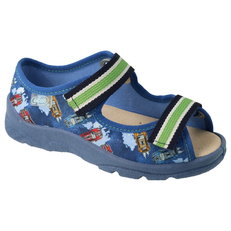 Befado Béfado Children's Slippers Leather Insert 869x163 bleu