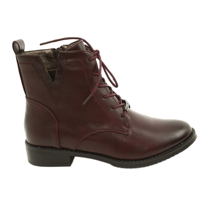 M.Daszyński Bottines Worker SA62-90 Bordeaux rouge