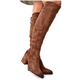 Vinceza Bottes À Talons Pour Femmes En Daim Marron Corrig brun kaki