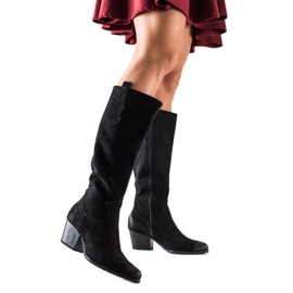 Bottes confortables en daim VINCEZA noir