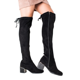 Goodin Cuissardes élégantes à talons hauts le noir Goodin Cuissardes élégantes à talons hauts le noir
